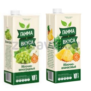 Нектар «Гамма вкуса», яблоко-виноград или яблоко-ананас, 1 л
