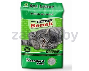 Наполнитель бентонитовый комкующийся Super Benek Standard Line Green Forest, зеленый лес, 25 л