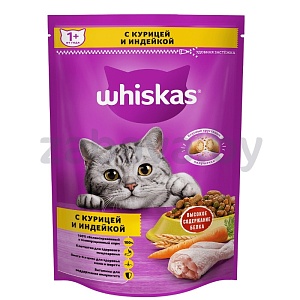 Корм д/кошек Whiskas, подуш. с нежн. паштетом, курица-индейка, 350 г