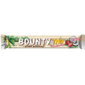 Батончик шоколадный Bounty, трио, клубника, 78 г