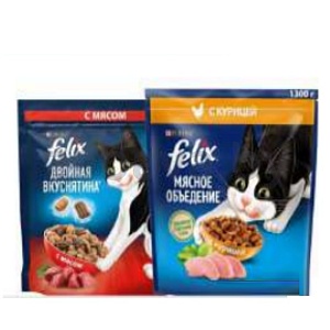 Корм для кошек Felix, курица/мясо, 1,3 кг