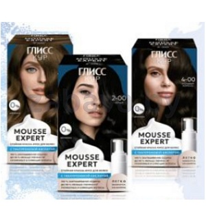 Краска-мусс для волос стойкая «Глисс Кур» Mousse Expert