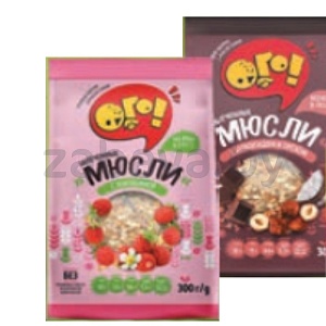 Мюсли запеч. «Ого!», земляника или шоколад-орехи, 300 г