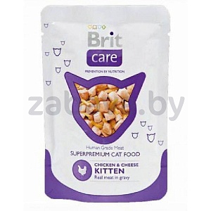 Пресервы Brit Super Premium для котят, курица с сыром, 80 г