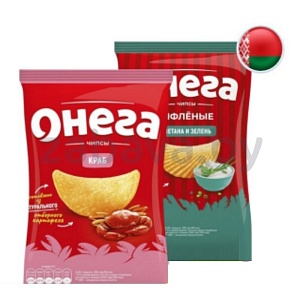 Чипсы рифл. «Онега», стейк на гриле или сметана-зелень, 67 г