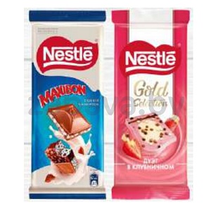 Шоколад Nestle Maxibon с печеньем или с клубникой, 80/85 г