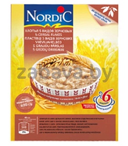 Хлопья Nordic, 5 видов зерновых, 600 г