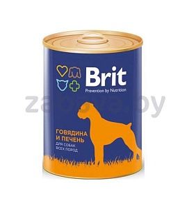 Консервы Brit для взрослых собак, паштет с говядиной и печенью, 850 г