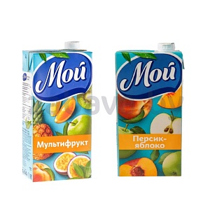 Нектар «Мой», персик-яблоко или мультифрукт, 950 мл