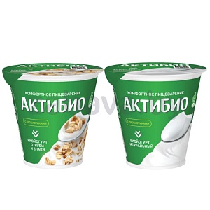 Биойогурт «АктиБио», натур./отруби-злаки, 220 г