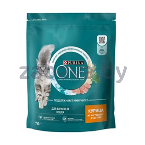Корм сухой Purina One, курица-злаки, 750 г